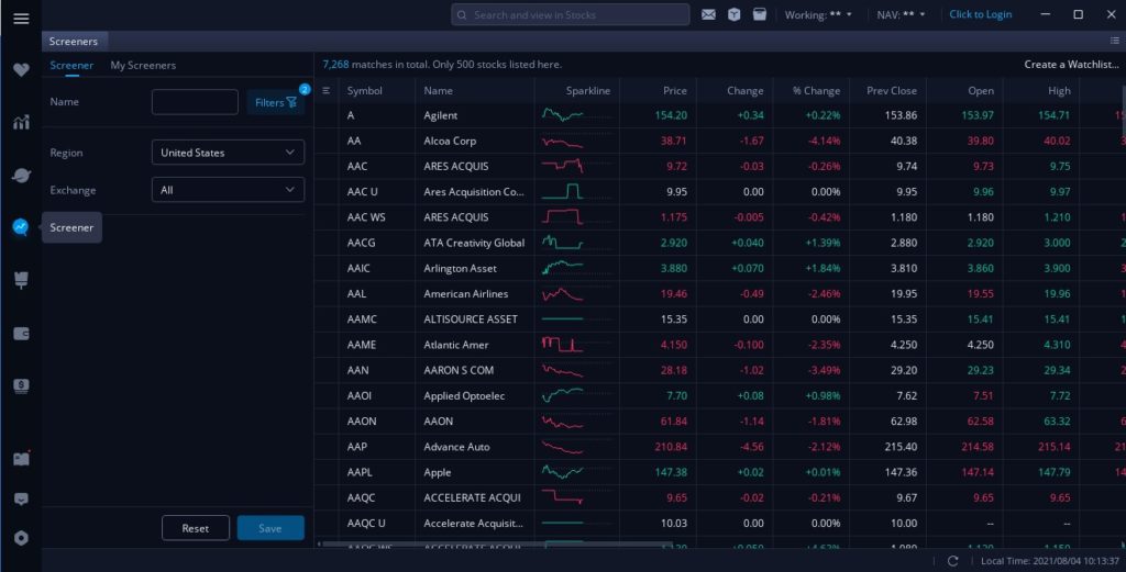 Overview of the free trading tools available in Webull